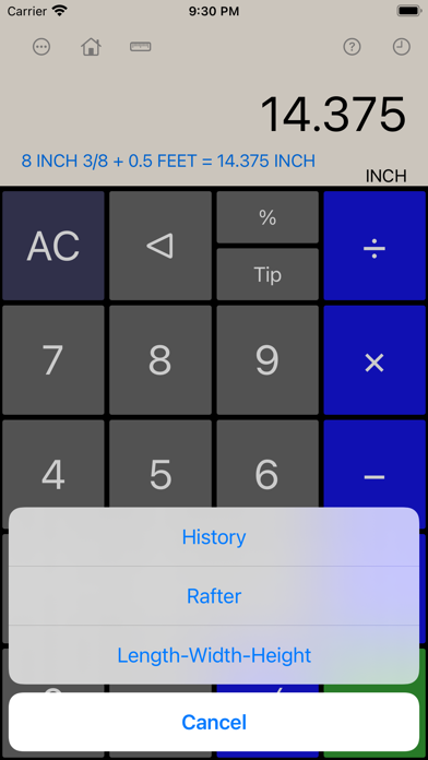 Construction Calculator++ screenshot