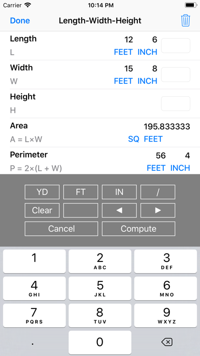 Construction Calculator++ screenshot