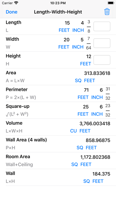 Construction Calculator++ screenshot