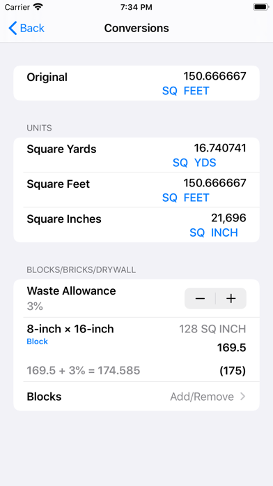 Construction Calculator++ screenshot