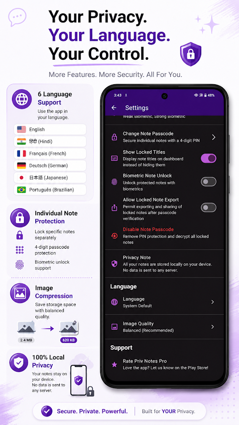PrivNotesPro – Offline Notepad screenshot