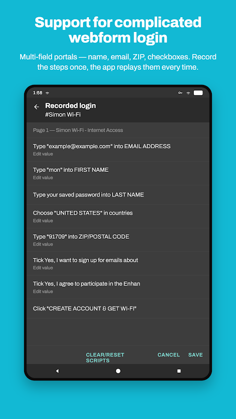 WiFi Web Login screenshot