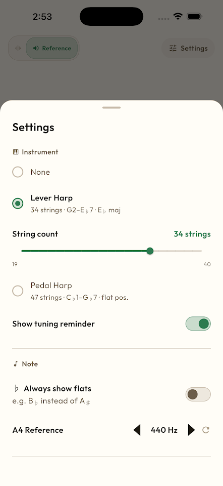 Harpie – Harp Tuner screenshot