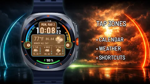Weather watch face W10 screenshot