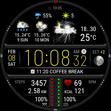 Weather watch face W7.5 screenshot