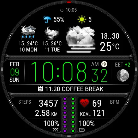Weather watch face W7.5 screenshot