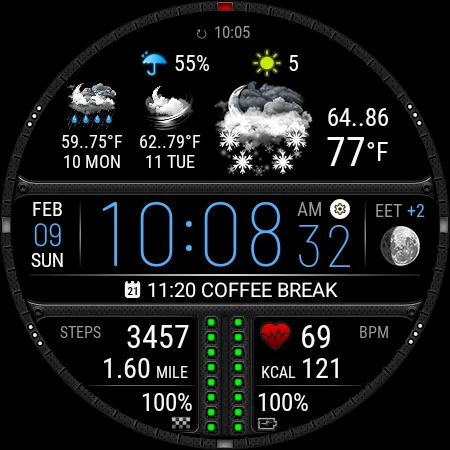 Weather watch face W7.5 screenshot