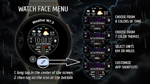Weather watch face W7.5 screenshot
