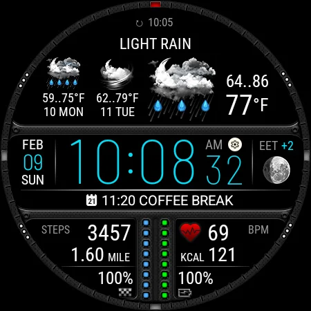 Weather watch face W7.5 screenshot