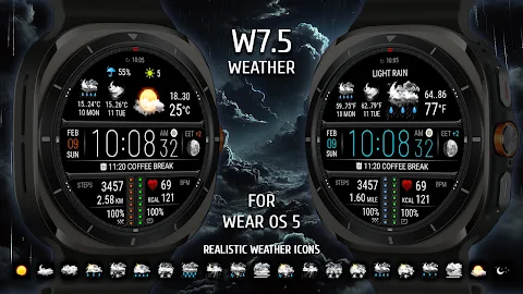 Weather watch face W7.5 screenshot