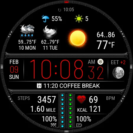 Weather watch face W7.5 screenshot