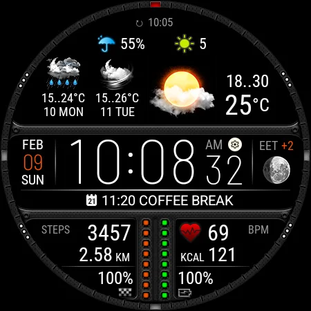 Weather watch face W7.5 screenshot