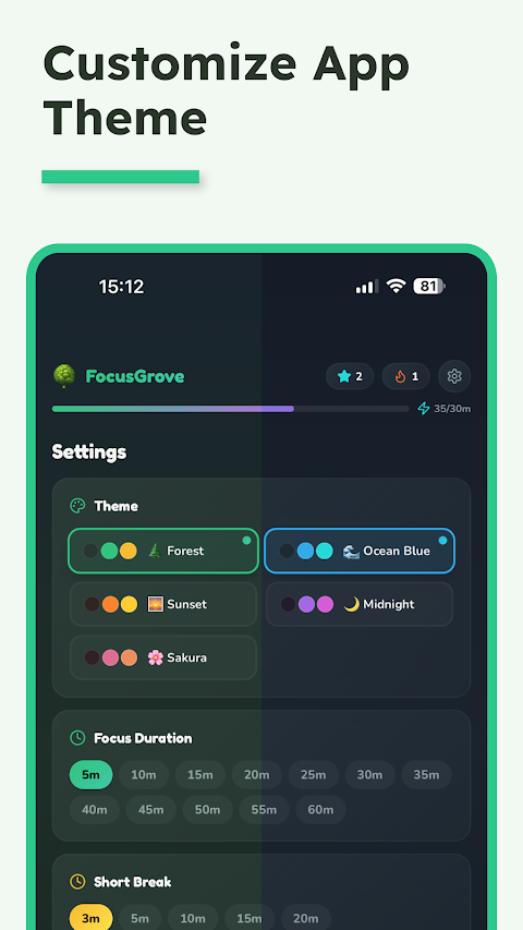 Focus Grove – Pomodoro Timer screenshot
