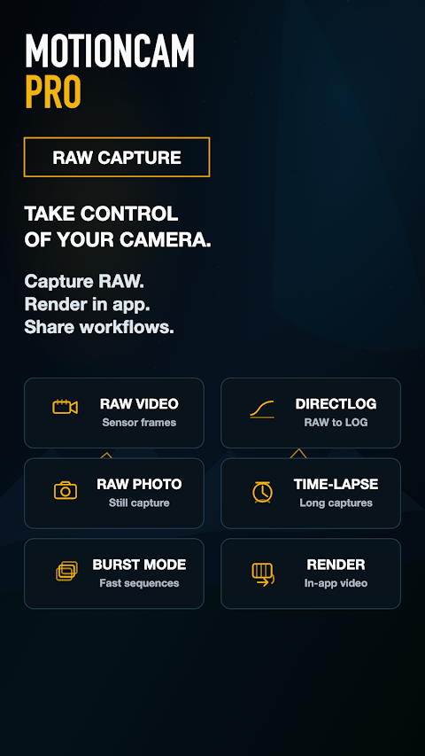 MotionCam Pro: RAW Capture screenshot