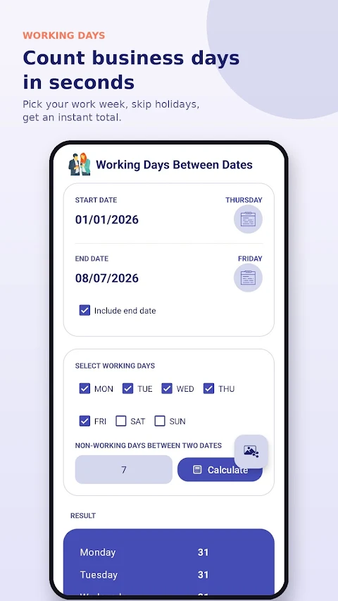 Date Calculator Pro screenshot