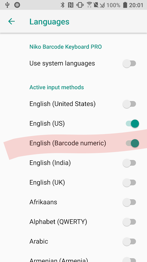 Barcode Scanner Keyboard PRO screenshot