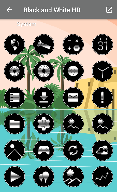Black & White HD -Icon Pack screenshot