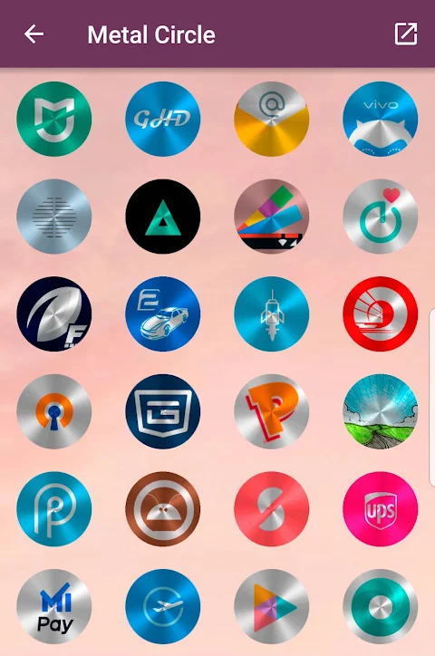 Metal Circle – Icon Pack screenshot