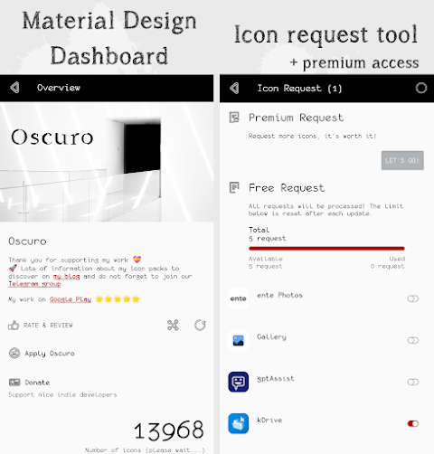 Oscuro Dark Icon Pack screenshot