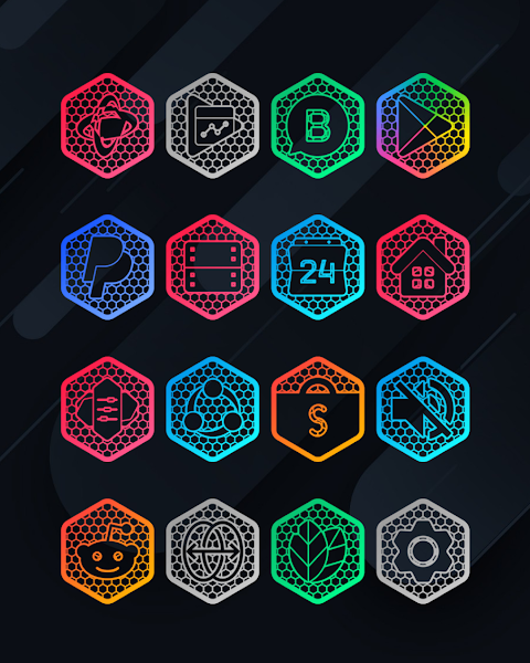 Hexanet – Neon Icon Pack screenshot