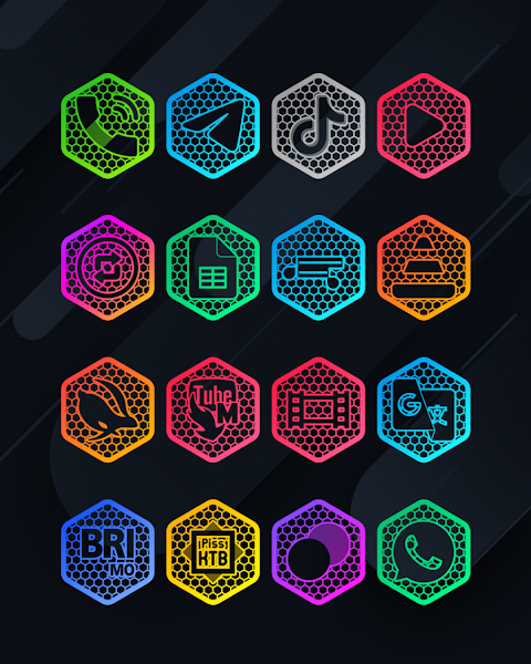 Hexanet – Neon Icon Pack screenshot