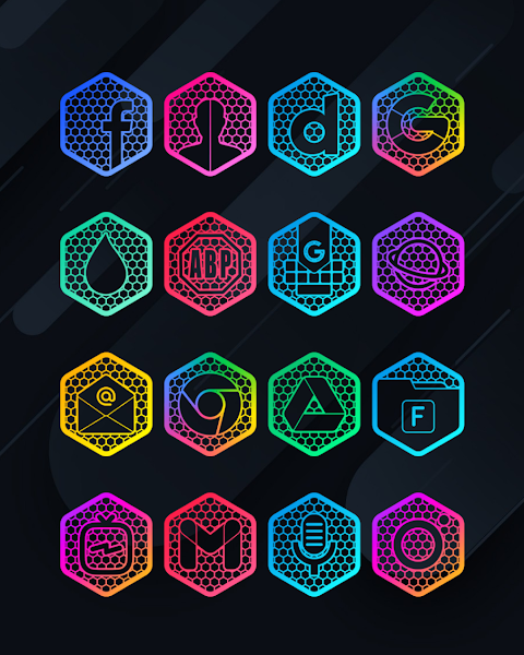 Hexanet – Neon Icon Pack screenshot
