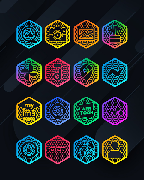 Hexanet – Neon Icon Pack screenshot