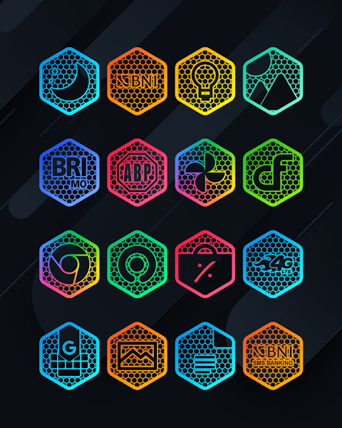 Hexanet – Neon Icon Pack screenshot