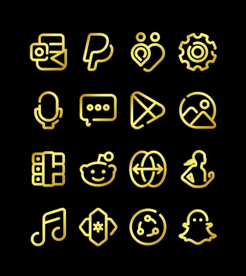 Lines Gold – Icon Pack screenshot
