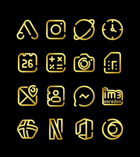 Lines Gold – Icon Pack screenshot