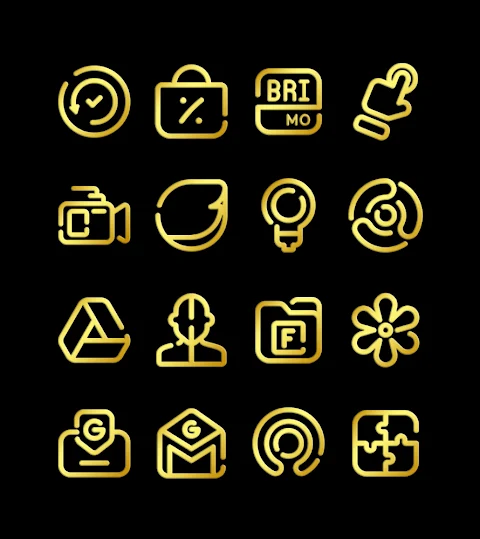 Lines Gold – Icon Pack screenshot
