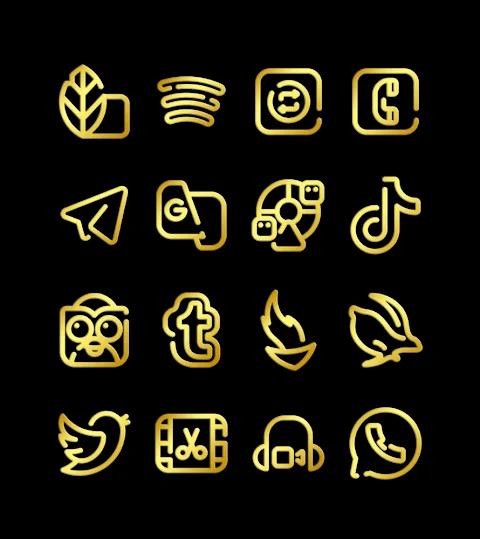 Lines Gold – Icon Pack screenshot