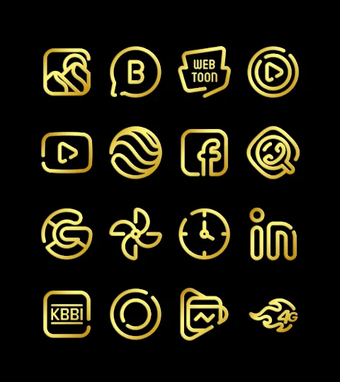 Lines Gold – Icon Pack screenshot