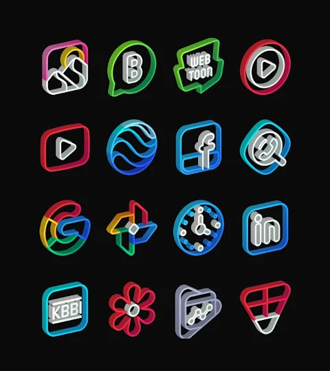 Outline 3D – Line icon pack screenshot