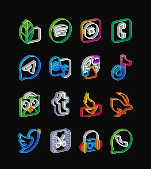 Outline 3D – Line icon pack screenshot