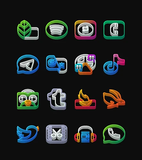 Dock Outline – 3D Icon Pack screenshot