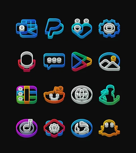 Dock Outline – 3D Icon Pack screenshot