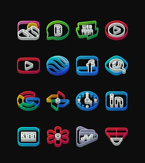 Dock Outline – 3D Icon Pack screenshot