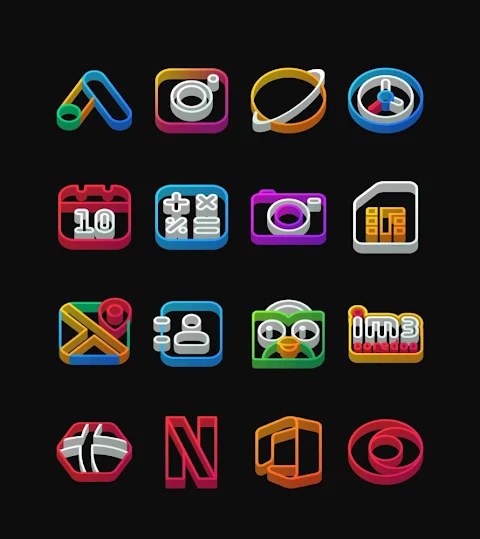 Dock Outline – 3D Icon Pack screenshot