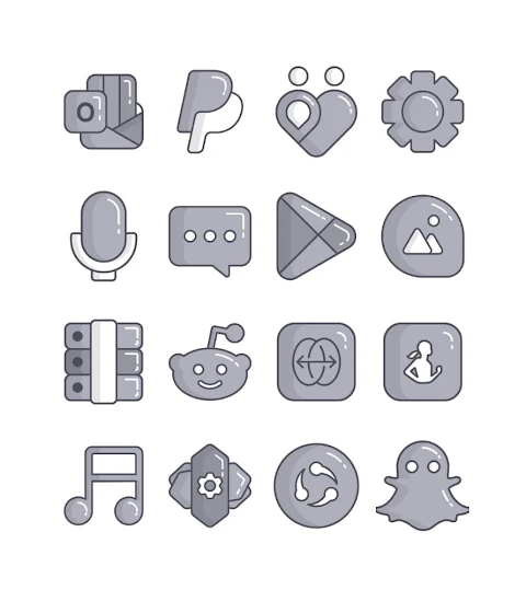 Rock – Black Icon Pack screenshot
