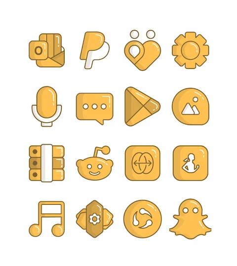 Honey – Yellow icon pack screenshot