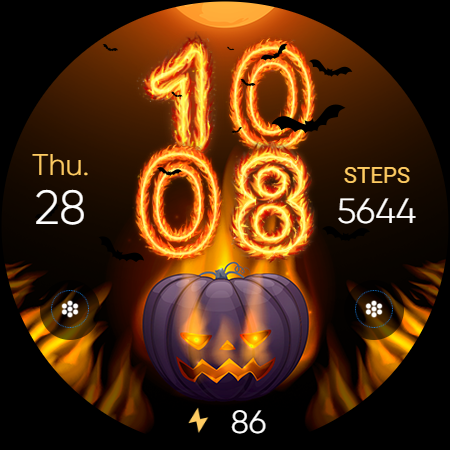 Halloween In Fire – Wear OS screenshot