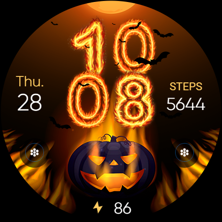 Halloween In Fire – Wear OS screenshot