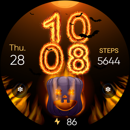 Halloween In Fire – Wear OS screenshot