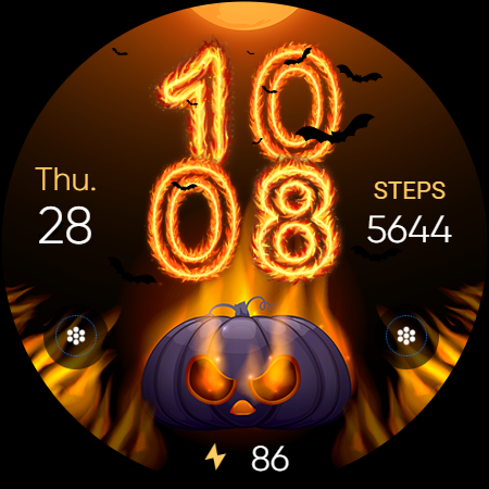 Halloween In Fire – Wear OS screenshot