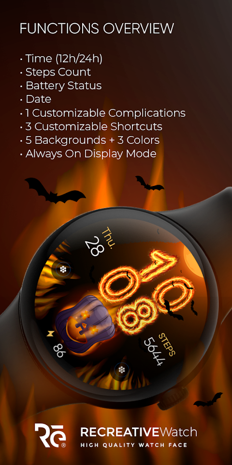 Halloween In Fire – Wear OS screenshot