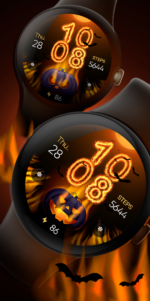 Halloween In Fire – Wear OS screenshot