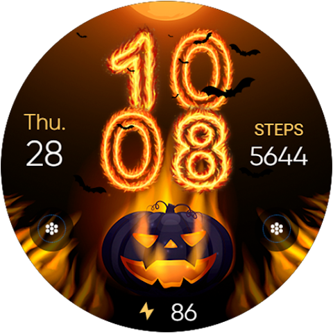 Halloween In Fire – Wear OS screenshot