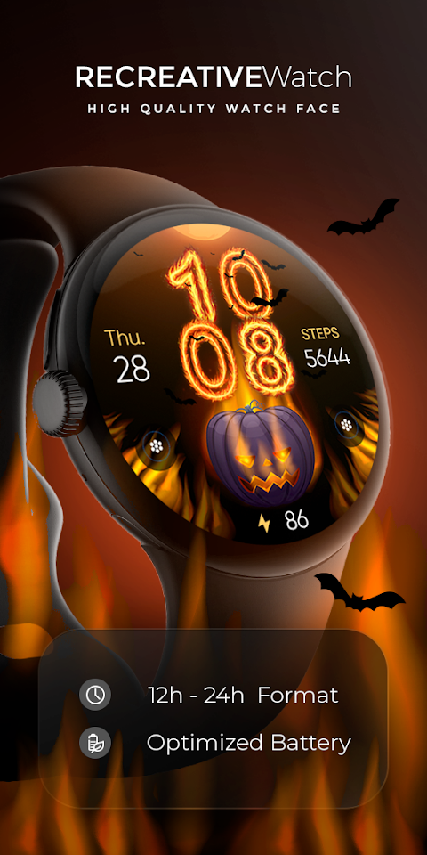 Halloween In Fire – Wear OS screenshot