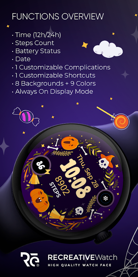 Halloween Cute Frame – Wear OS screenshot